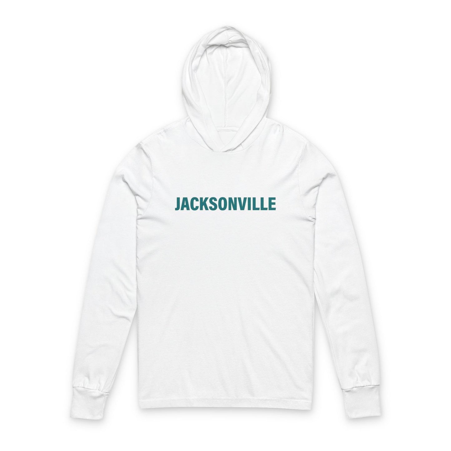 Jacksonville Hooded Long Sleeve Tee — Minimal City Name Shirt