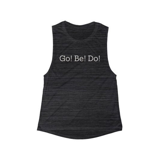 Go Be Do Women’s Flowy Scoop Muscle Tank — Lightweight Casual Graphic Tank Top