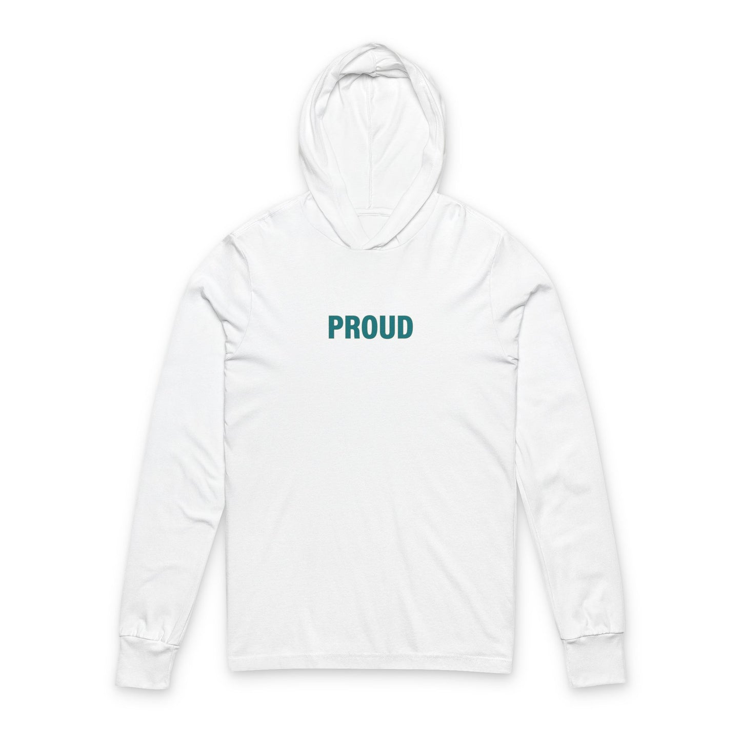 PROUD Hooded Long Sleeve Tee — Pride Statement Pullover