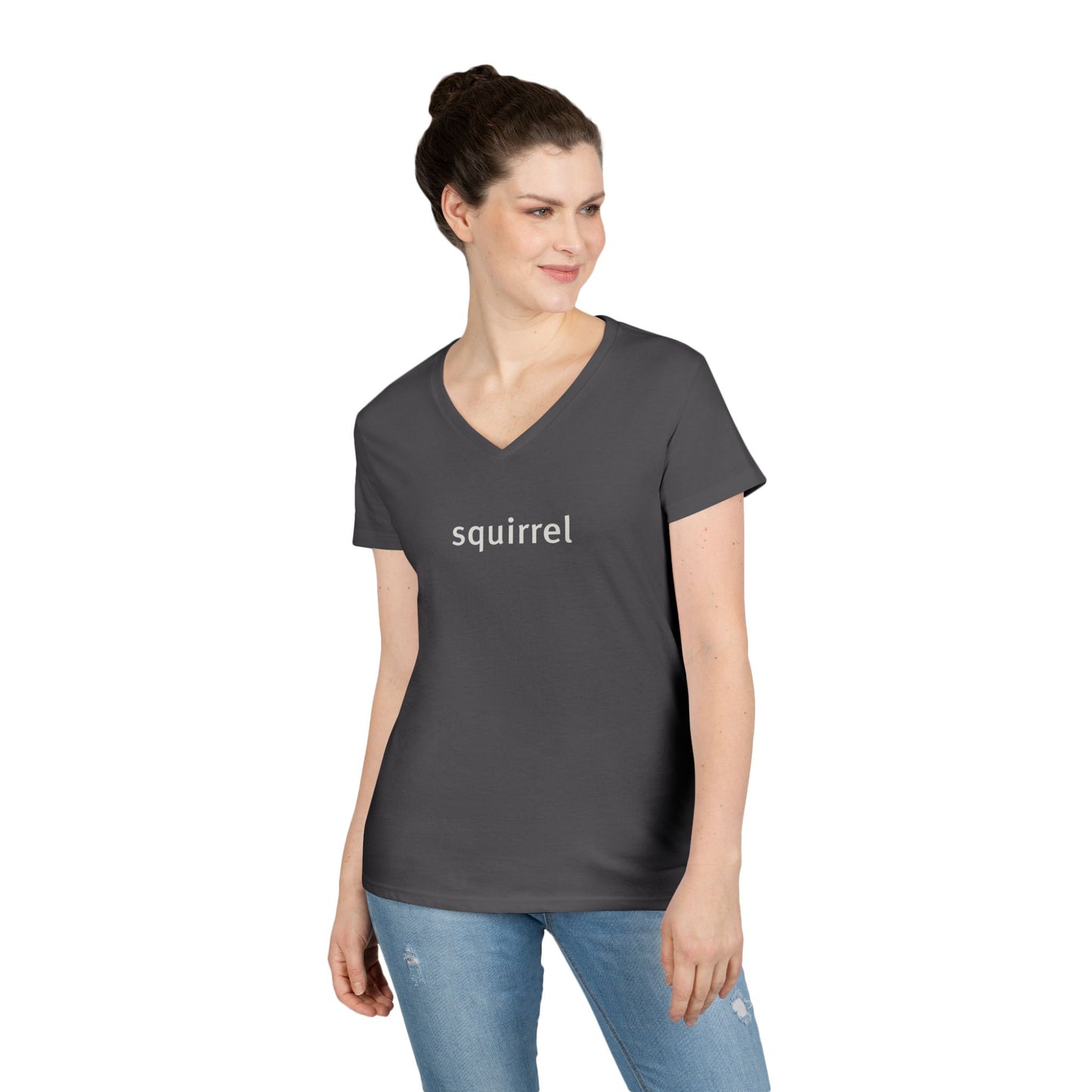 Squirrel Text V-Neck Tee
