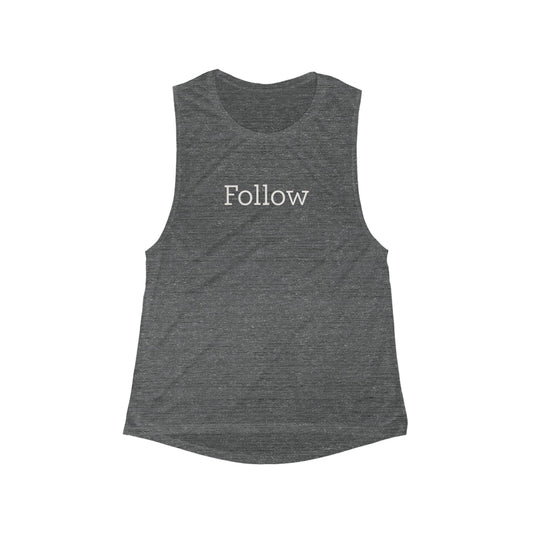 Follow Women’s Flowy Scoop Muscle Tank — Lightweight Casual Graphic Tank Top
