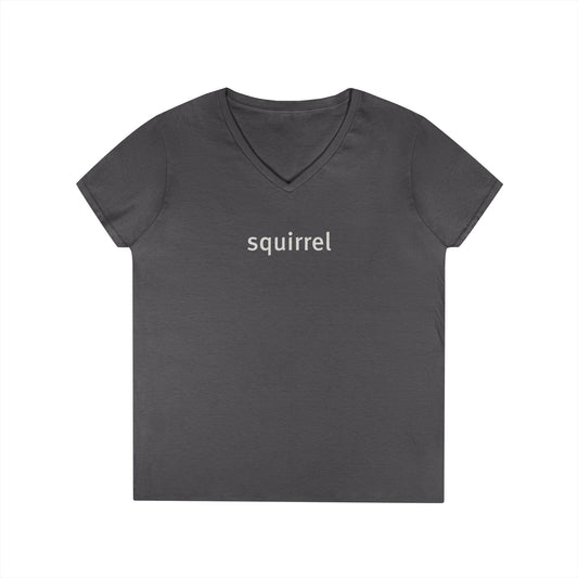 Squirrel Text V-Neck Tee