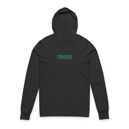 PROUD Hooded Long Sleeve Tee — Pride Statement Pullover