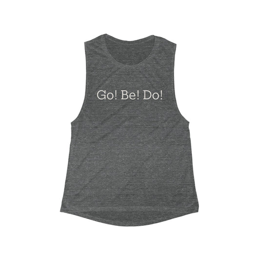 Go Be Do Women’s Flowy Scoop Muscle Tank — Lightweight Casual Graphic Tank Top