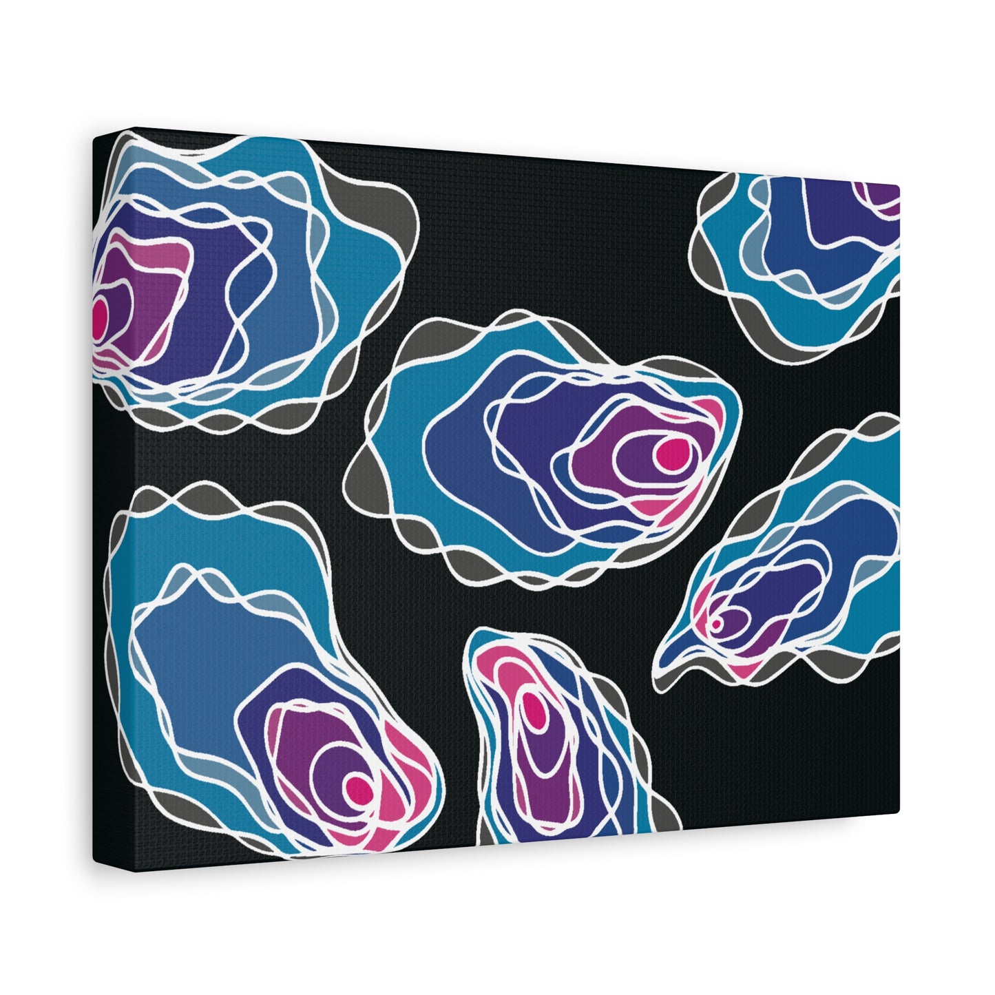 Abstract Blue Oyster Canvas Wall Art — Modern Coastal Nautical Decor