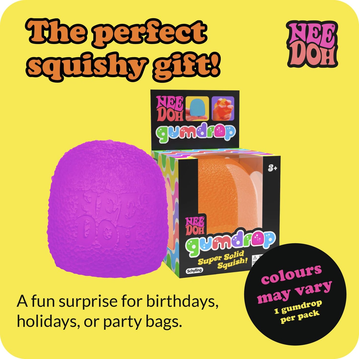 Schylling NeeDoh Dream Drop - Sensory Squeeze Toy with Dreamy Smooth Squeeze - 3" Tall - Color May Vary (Pack of 1)